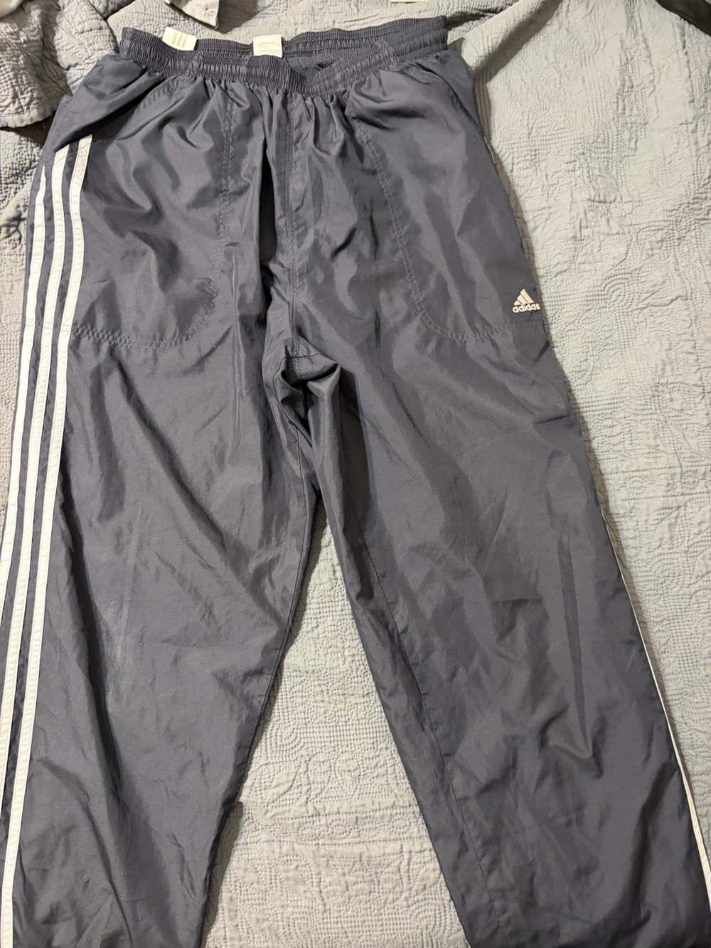 adidas Black Athletic track pants with 3 stripe White Logo